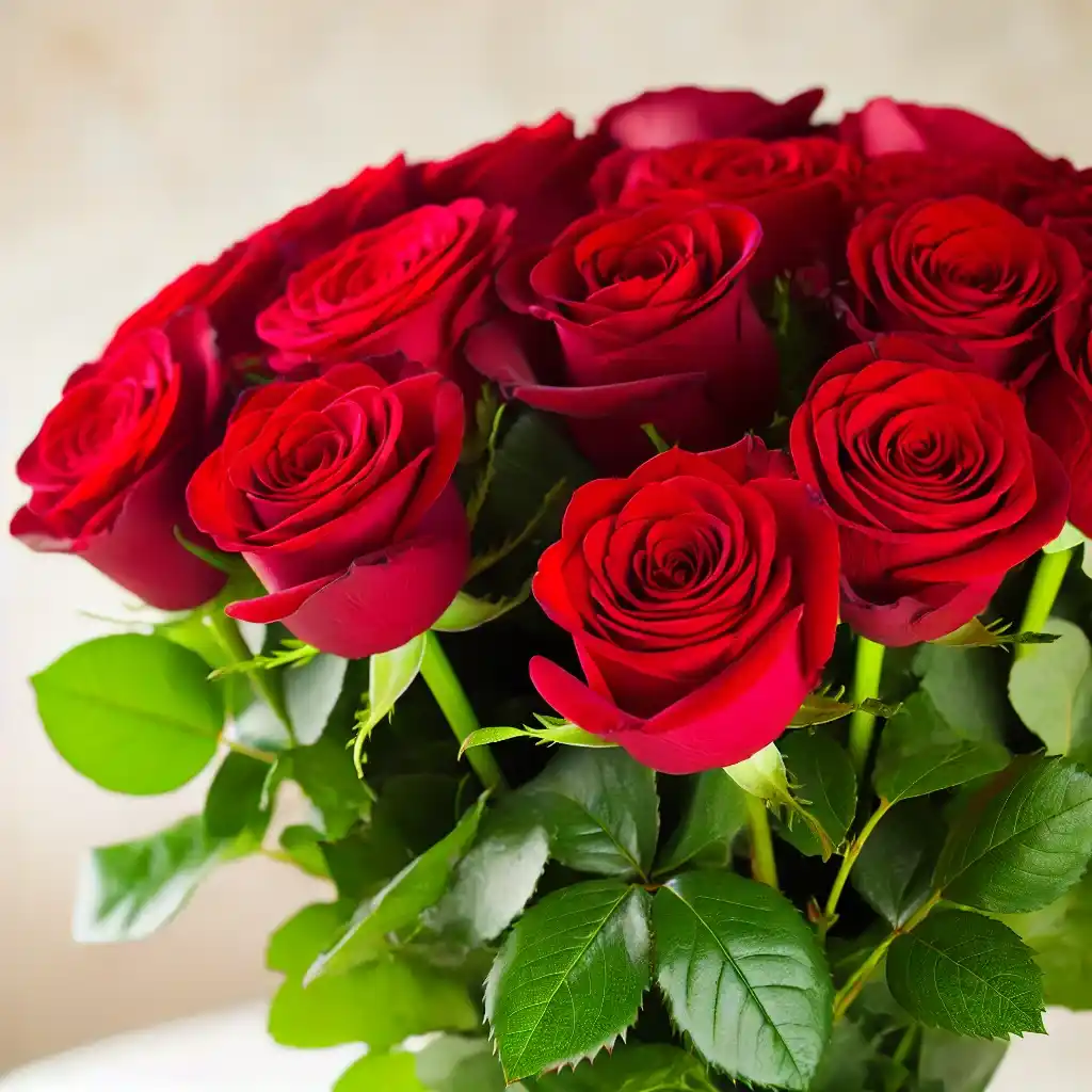 Amor. Ramo de rosas rojas